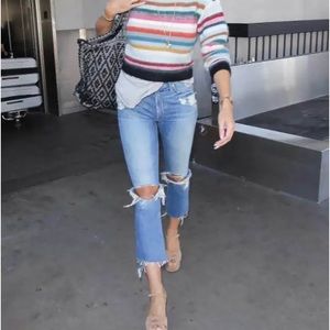 MOTHER Jeans Size 27 Insider Crop Step Fray in Hijacking The Runway